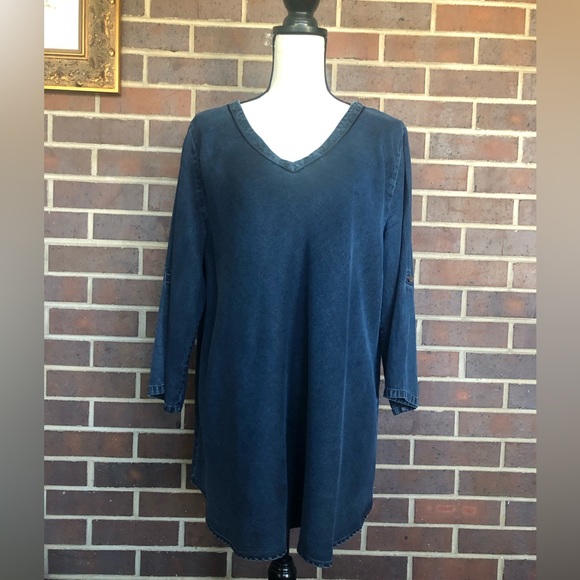 SOFT SURROUNDINGS Chambray Tencel Olenka Tunic Sz Medium - Picture 7 of 7